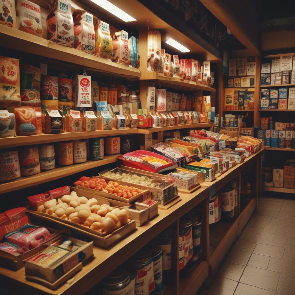 Traditional Japanese snack in a small gift shop